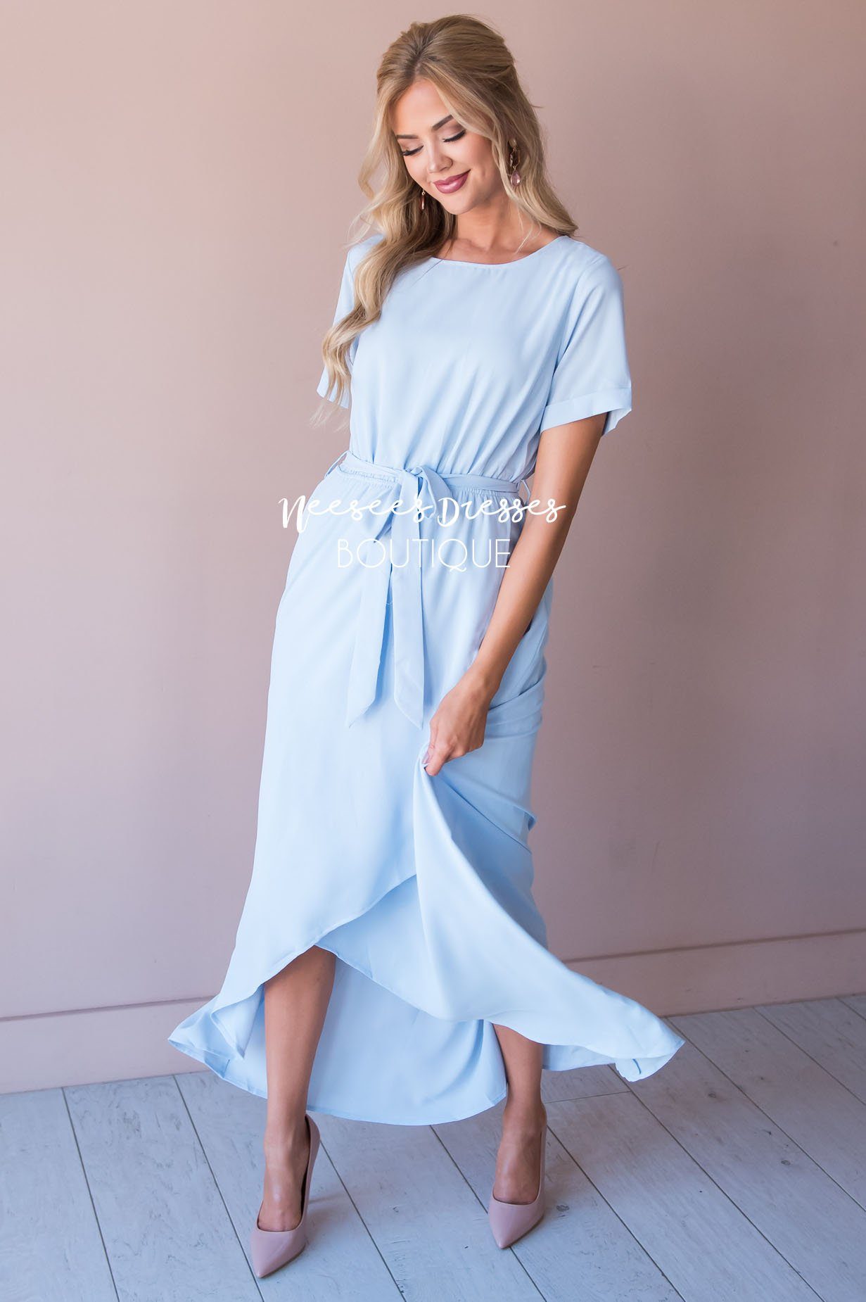 Sky Blue Modest Church Dress | Best and ...